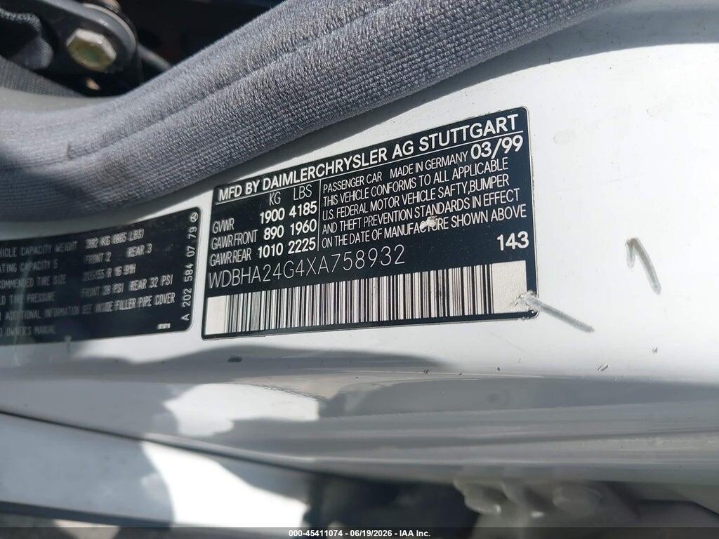 WDBHA24G4XA758932 1999 MERCEDES-BENZ C 230 photo no. 9