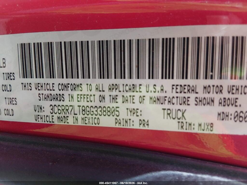 3C6RR7LT8GG338805 2016 RAM 1500 photo no. 9