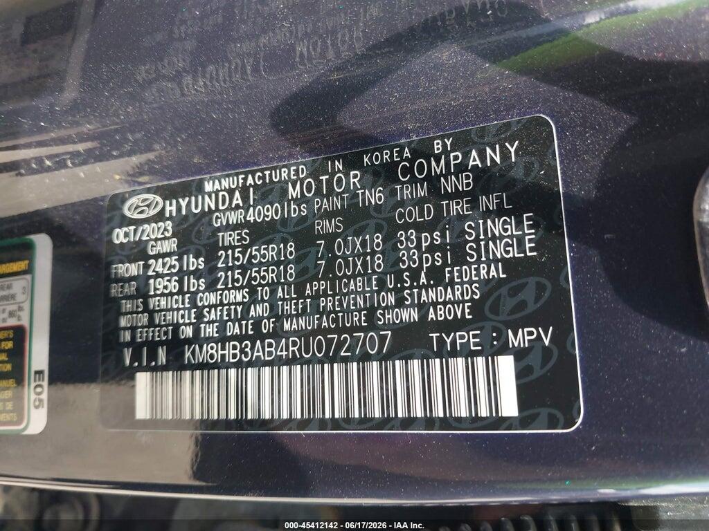 KM8HB3AB4RU072707 2024 HYUNDAI KONA photo no. 9