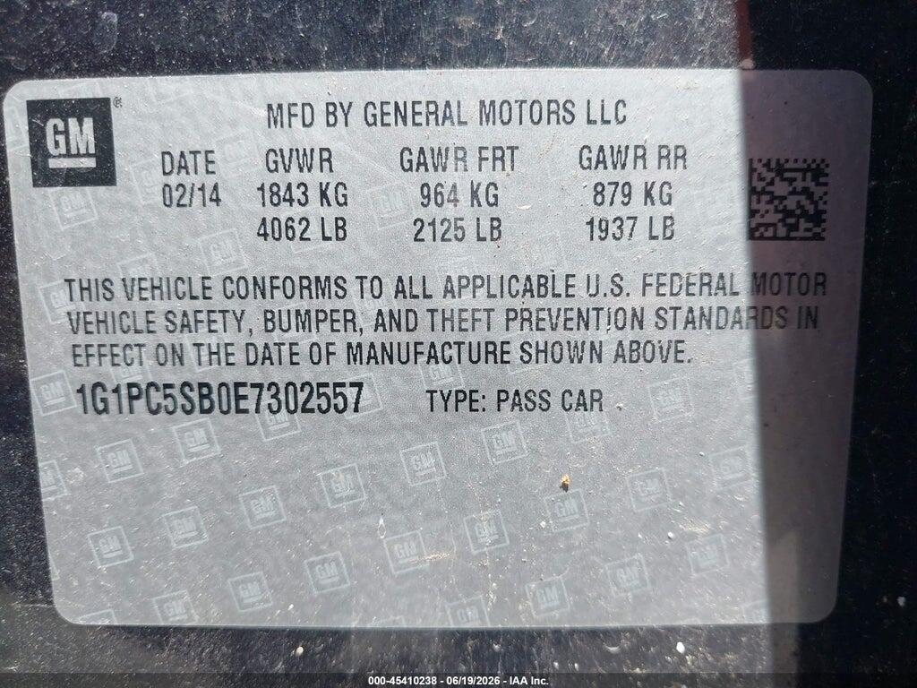 1G1PC5SB0E7302557 2014 CHEVROLET CRUZE photo no. 9