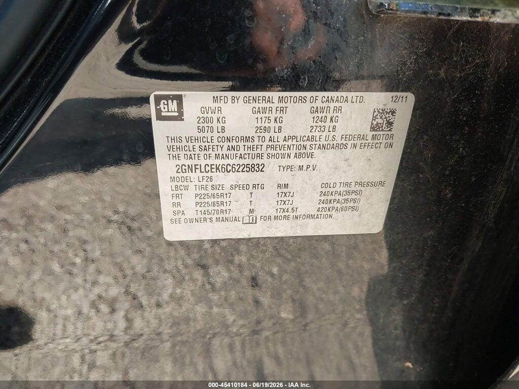 2GNFLCEK6C6225832 2012 CHEVROLET EQUINOX photo no. 9