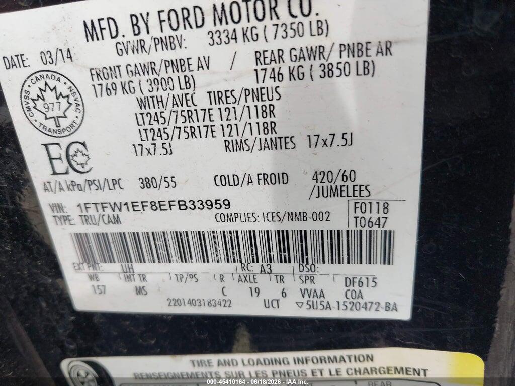 1FTFW1EF8EFB33959 2014 FORD F-150 photo no. 9