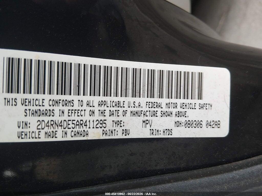 2D4RN4DE5AR411295 2010 DODGE GRAND CARAVAN photo no. 9