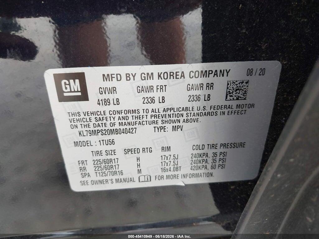 KL79MPS20MB040427 2021 CHEVROLET TRAILBLAZER photo no. 9