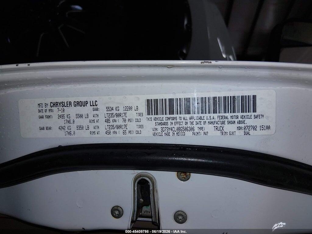 3D73Y4CL0BG506306 2011 RAM RAM 3500 photo no. 9