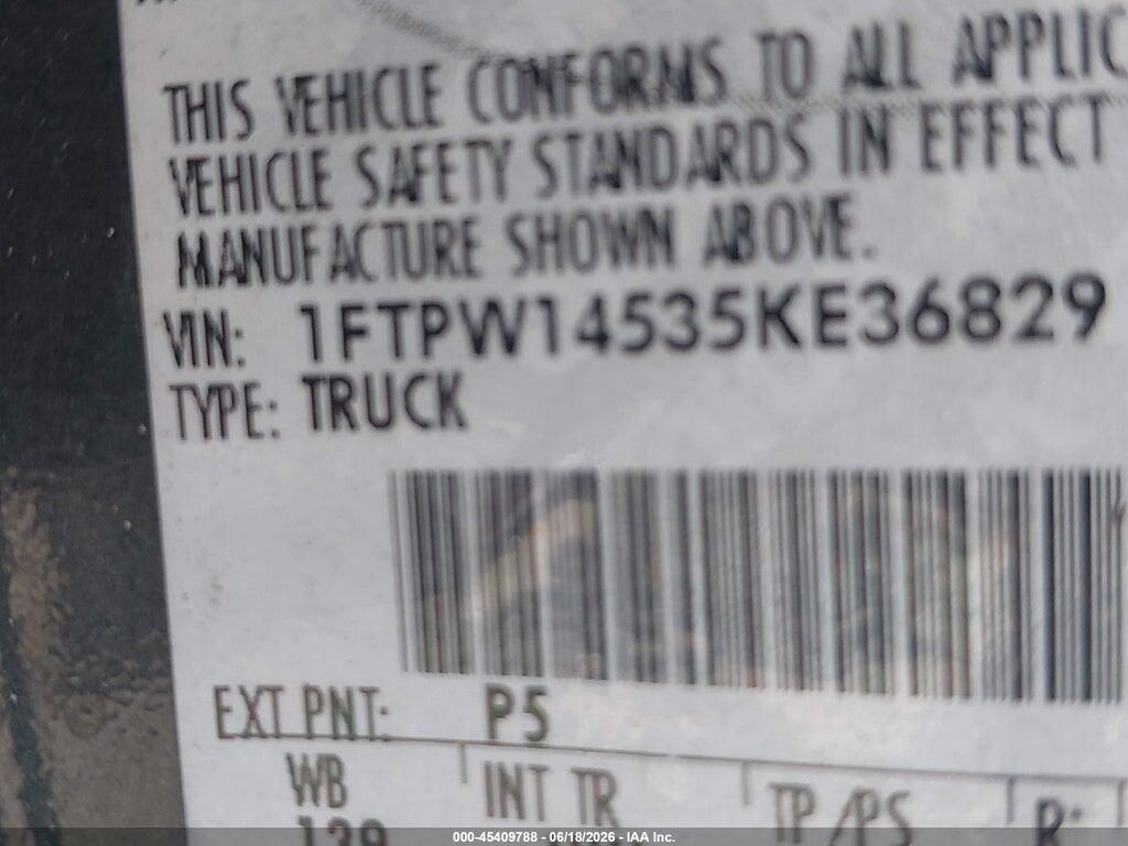 1FTPW14535KE36829 2005 FORD F-150 photo no. 9