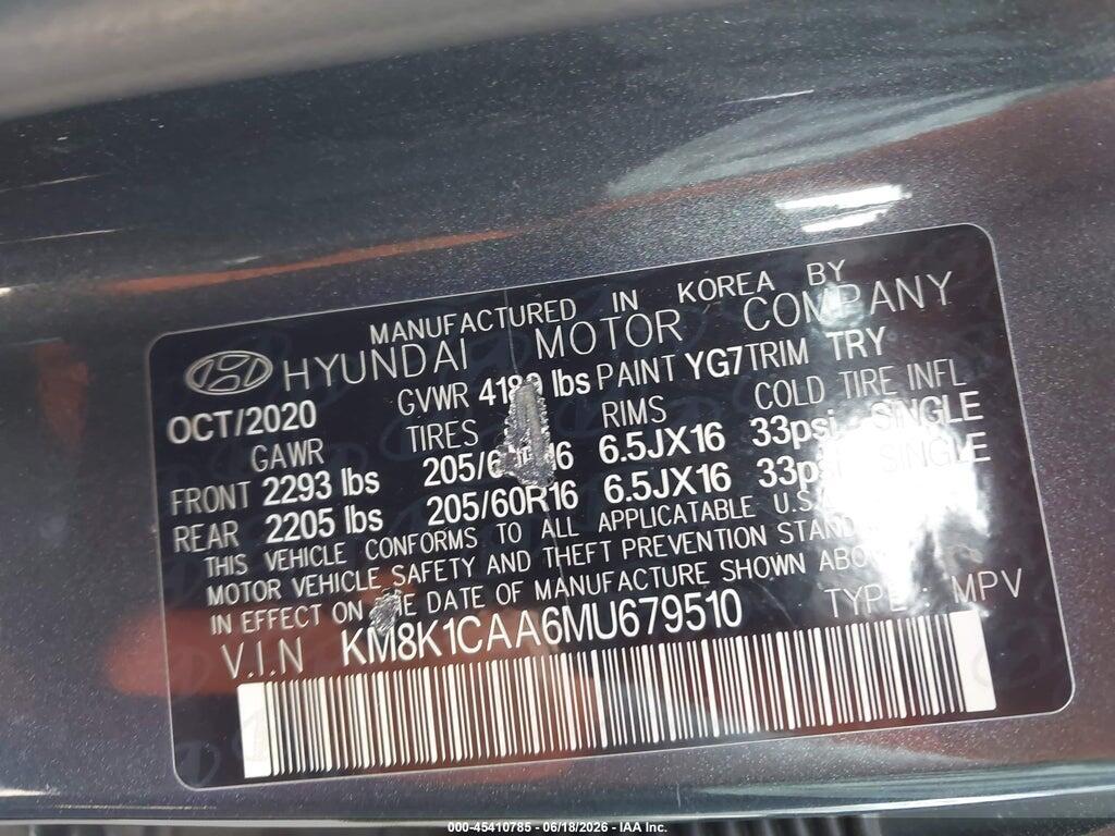 KM8K1CAA6MU679510 2021 HYUNDAI KONA photo no. 9