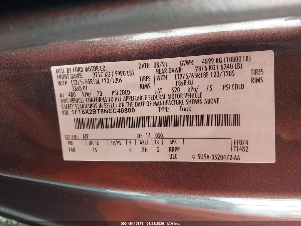 1FT8X2BT8NEC40800 2022 FORD F-250 photo no. 8
