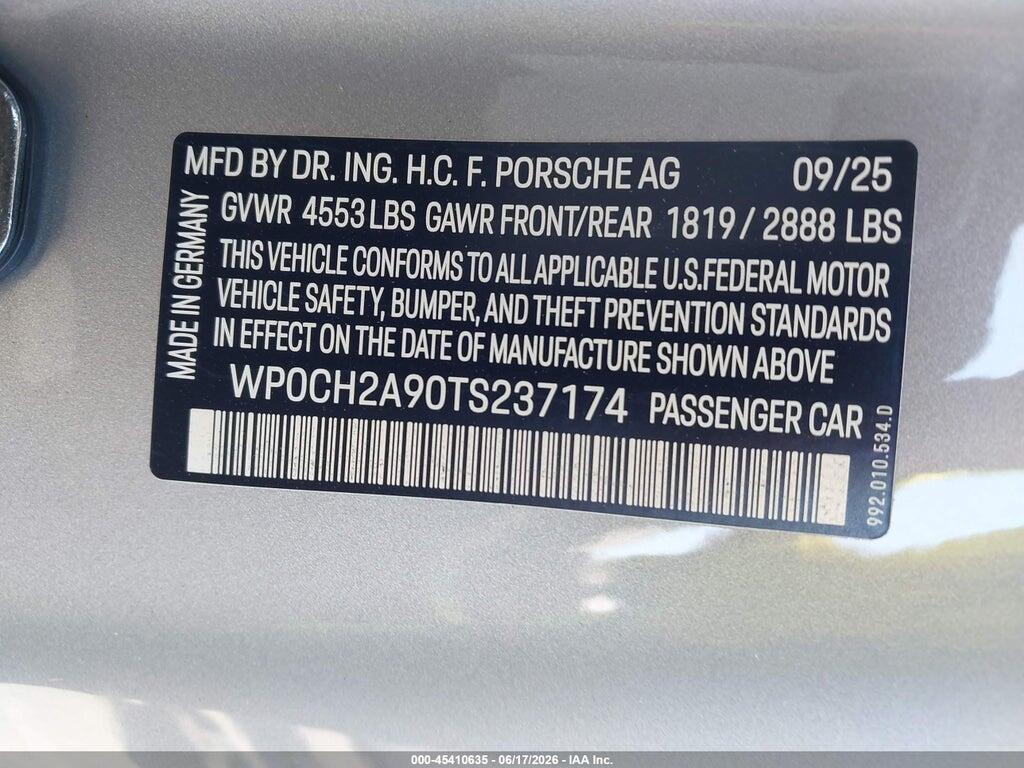 WP0CH2A90TS237174 2026 PORSCHE 911 photo no. 9