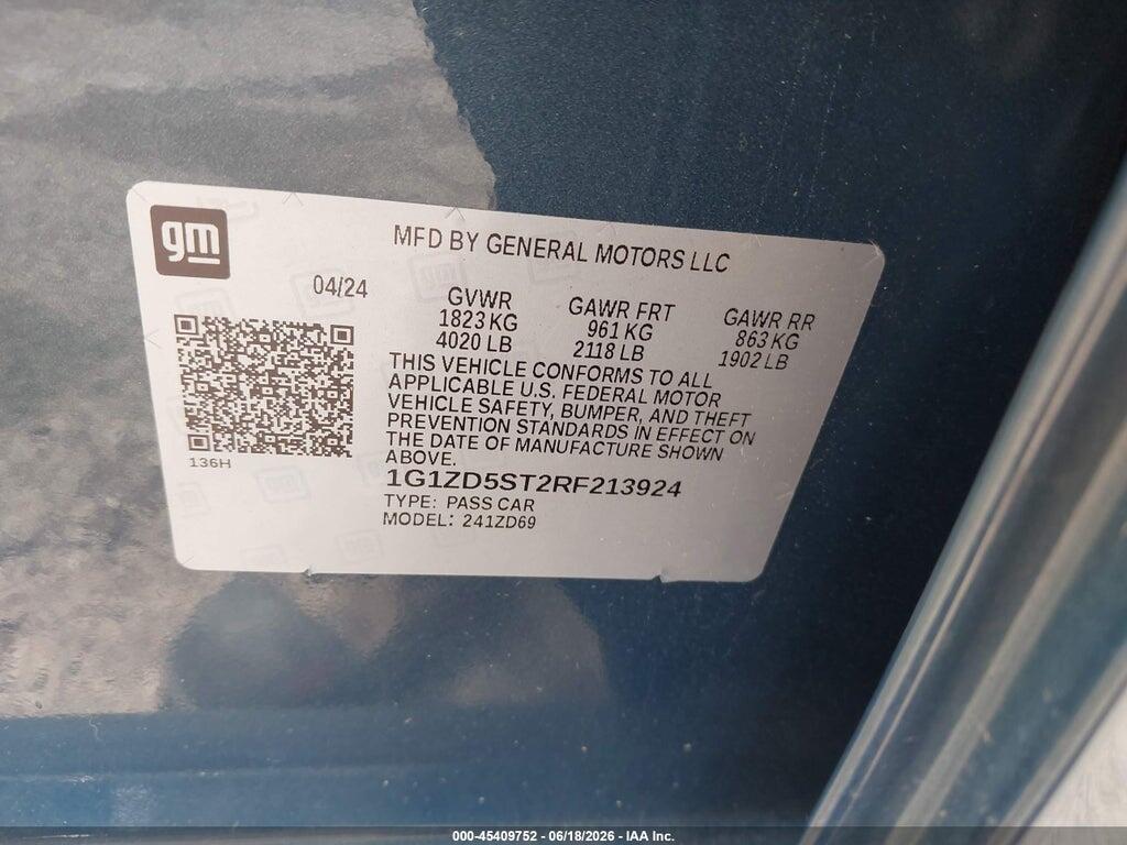 1G1ZD5ST2RF213924 2024 CHEVROLET MALIBU photo no. 9