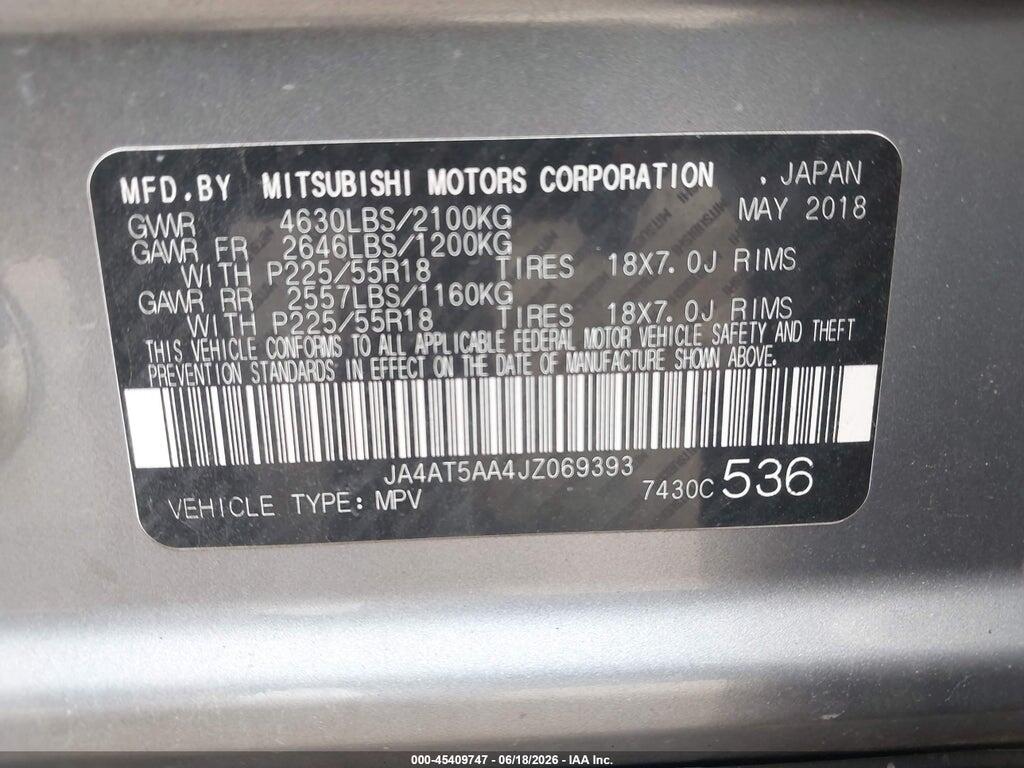JA4AT5AA4JZ069393 2018 MITSUBISHI ECLIPSE CROSS photo no. 9