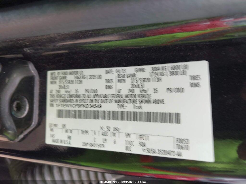 1FTEW1CF9FKD34549 2015 FORD F-150 photo no. 9