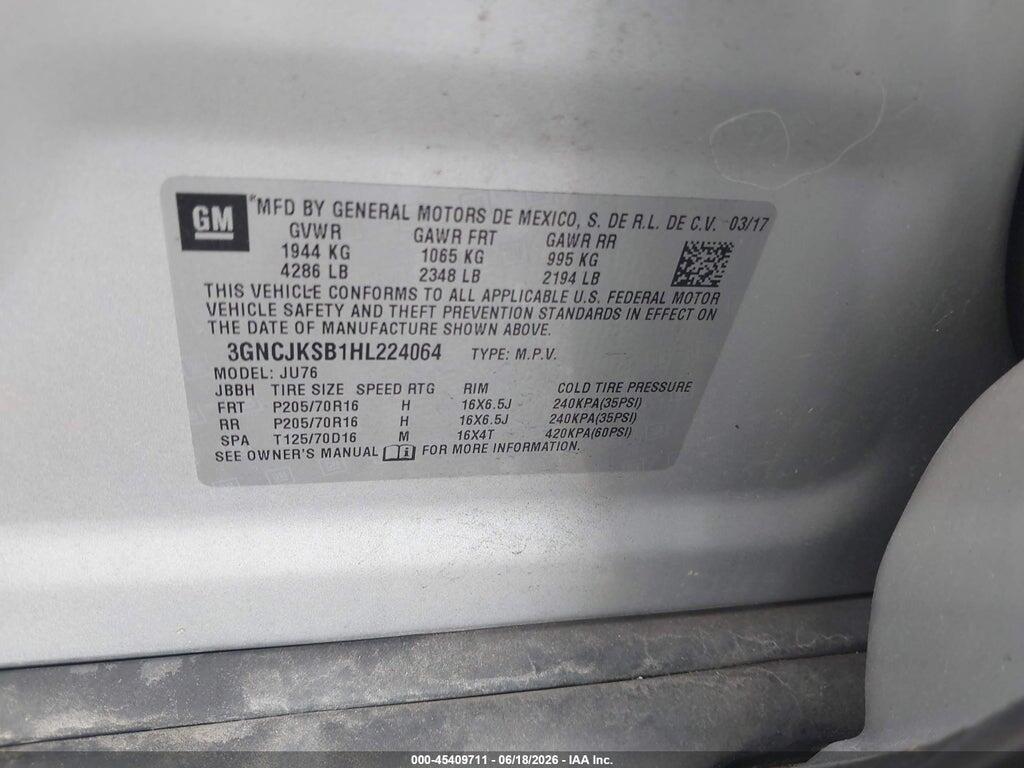 3GNCJKSB1HL224064 2017 CHEVROLET TRAX photo no. 9