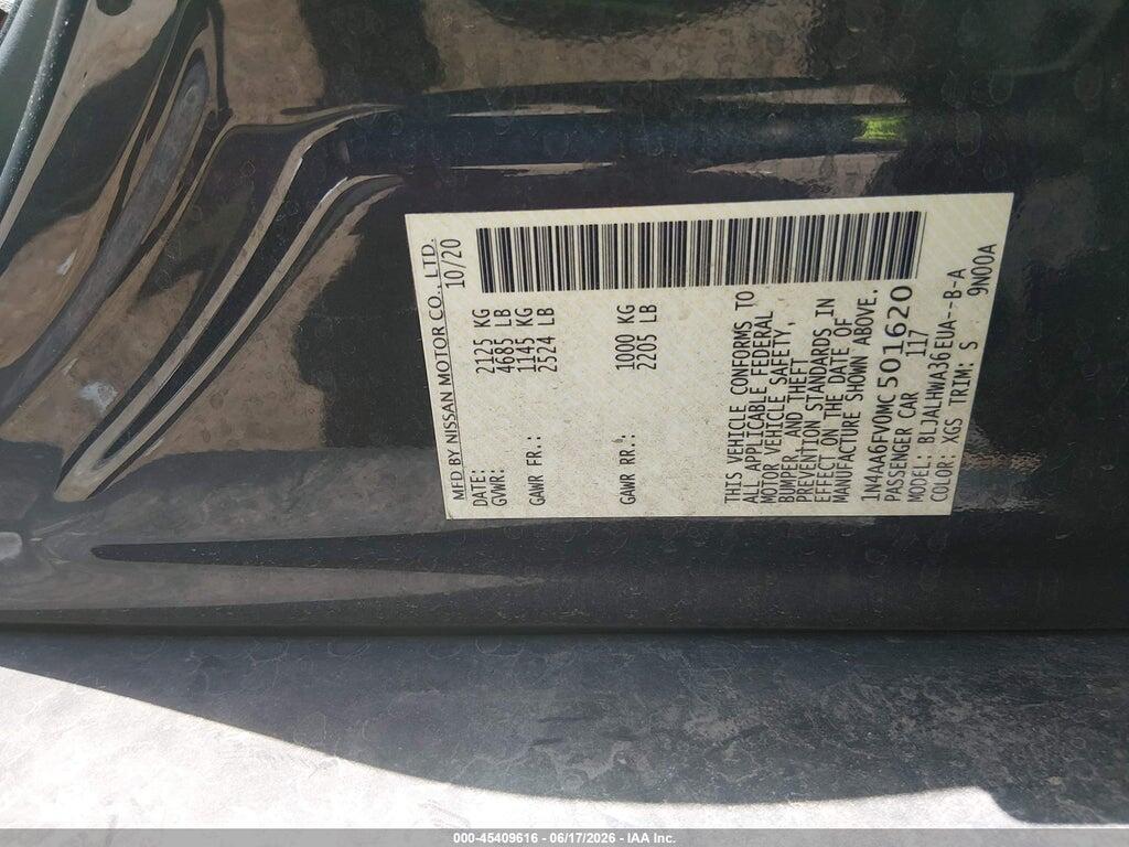 1N4AA6FV0MC501620 2021 NISSAN MAXIMA photo no. 9