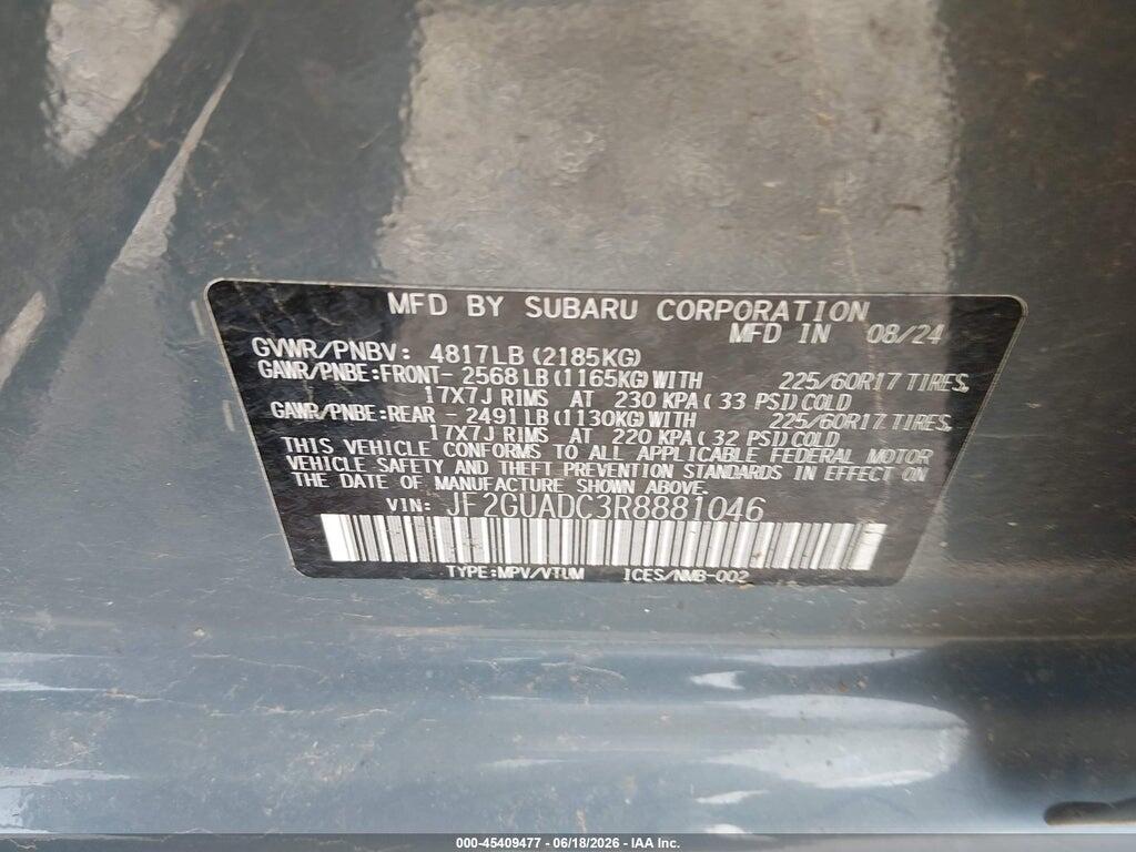 JF2GUADC3R8881046 2024 SUBARU CROSSTREK photo no. 9