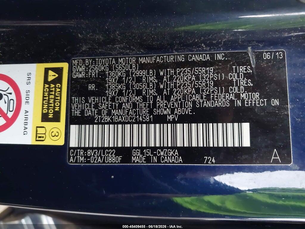 2T2BK1BAXDC214581 2013 LEXUS RX 350 photo no. 9
