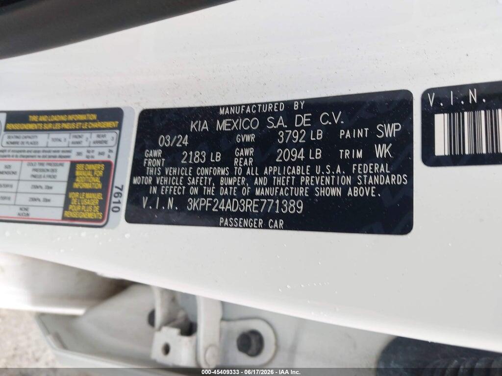 3KPF24AD3RE771389 2024 KIA FORTE photo no. 9