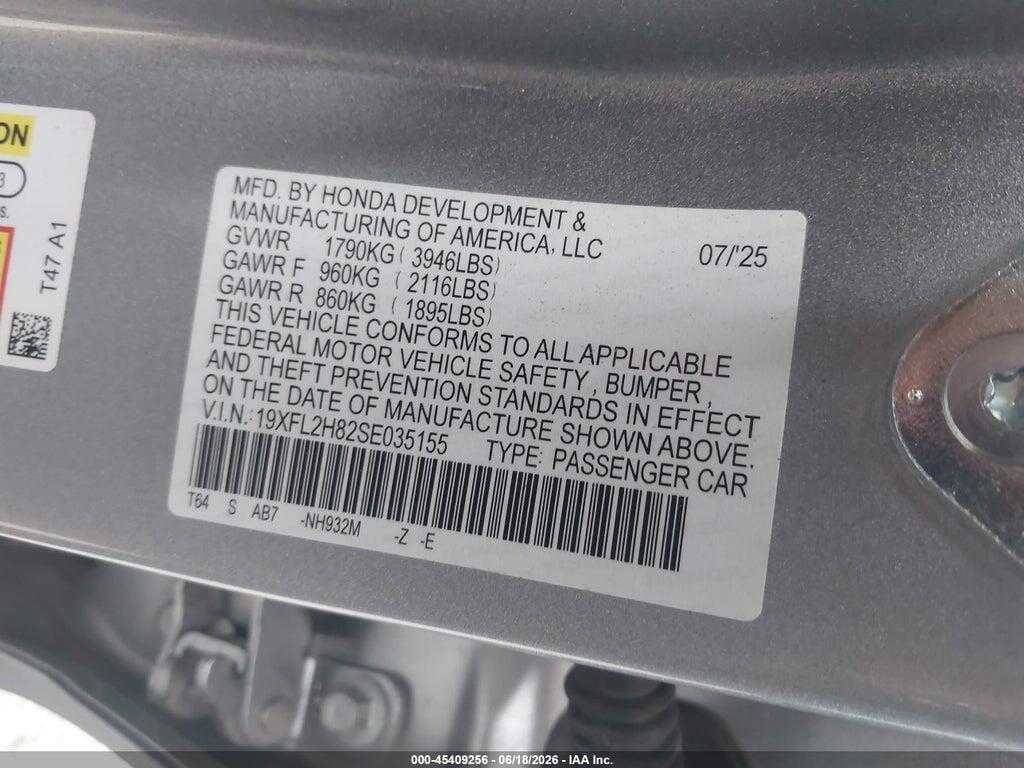 19XFL2H82SE035155 2025 HONDA CIVIC SEDAN photo no. 9