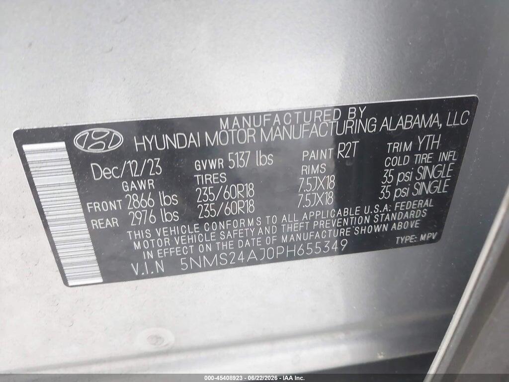 5NMS24AJ0PH655349 2023 HYUNDAI SANTA FE photo no. 9