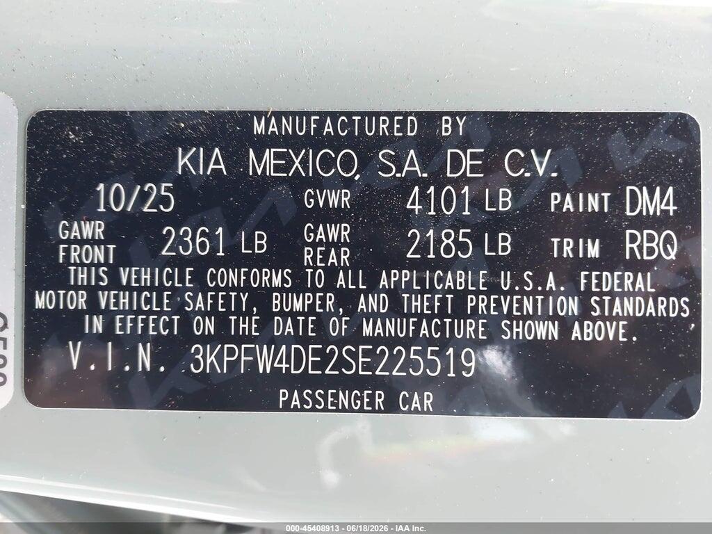 3KPFW4DE2SE225519 2025 KIA K4 photo no. 9