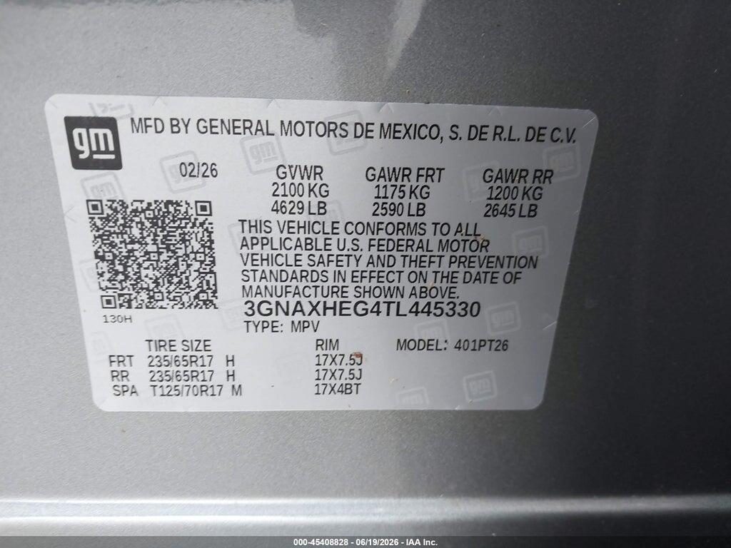 3GNAXHEG4TL445330 2026 CHEVROLET EQUINOX photo no. 9