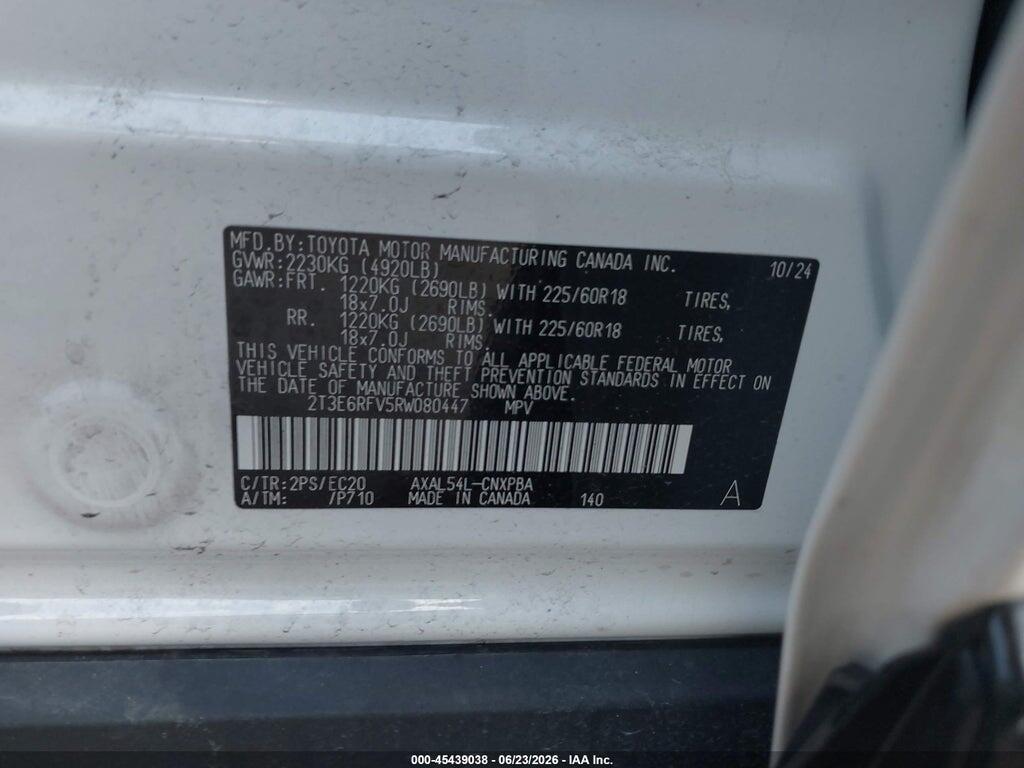2T3E6RFV5RW080447 2024 TOYOTA RAV4 HYBRID photo no. 9