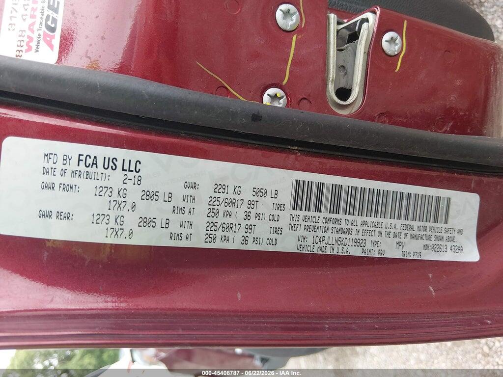 1C4PJLLN5KD119923 2019 JEEP CHEROKEE photo no. 9