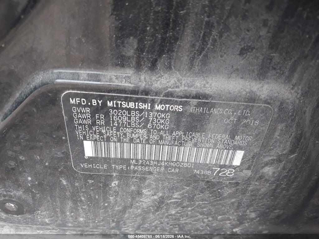 ML32A3HJ4KH002801 2019 MITSUBISHI MIRAGE photo no. 9