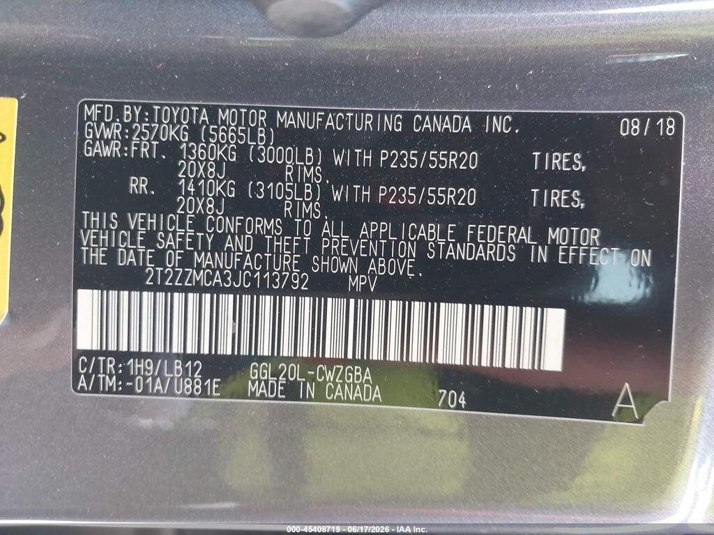 2T2ZZMCA3JC113792 2018 LEXUS RX 350 photo no. 9