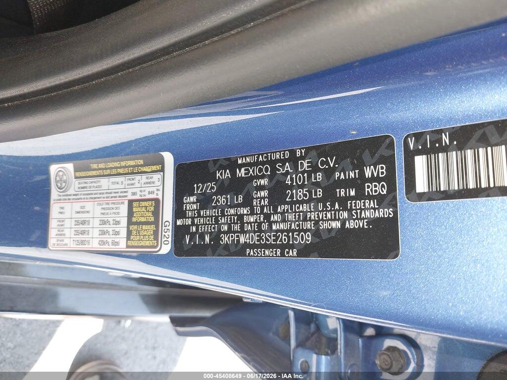 3KPFW4DE3SE261509 2025 KIA K4 photo no. 9