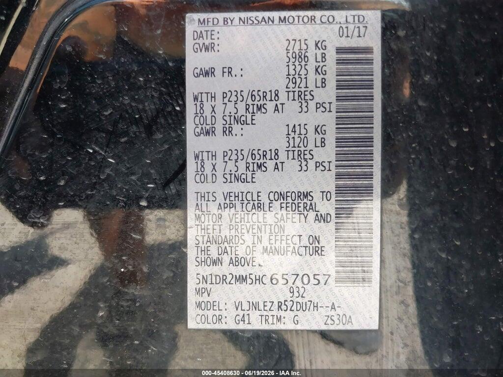 5N1DR2MM5HC657057 2017 NISSAN PATHFINDER photo no. 9