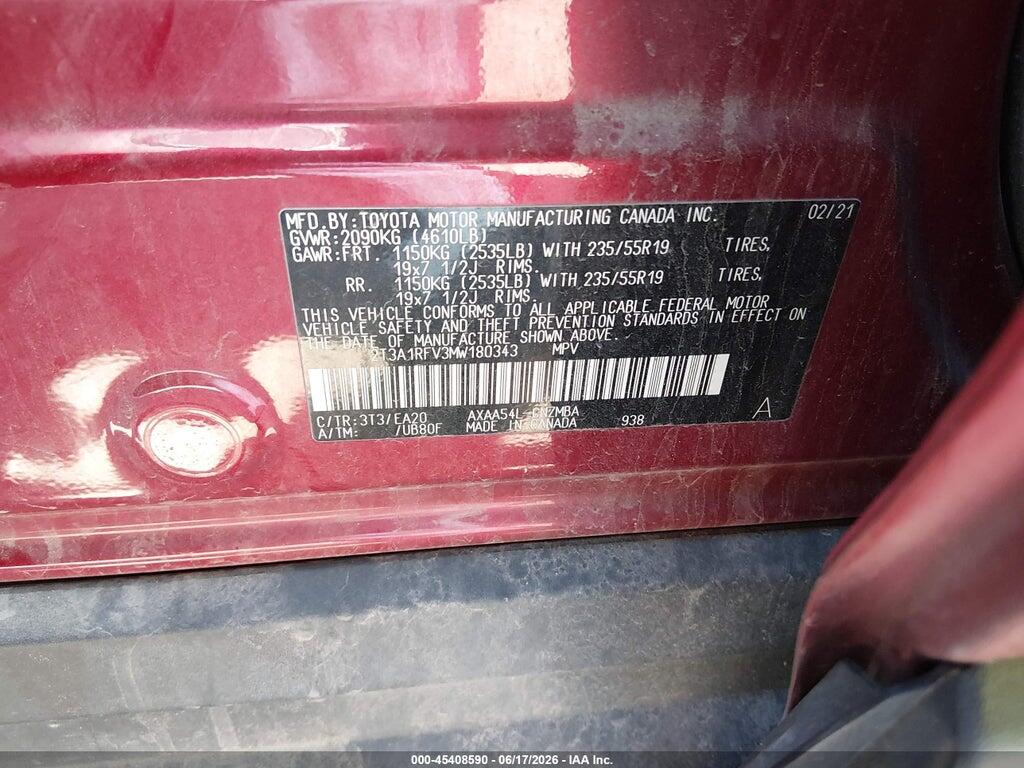 2T3A1RFV3MW180343 2021 TOYOTA RAV4 photo no. 9