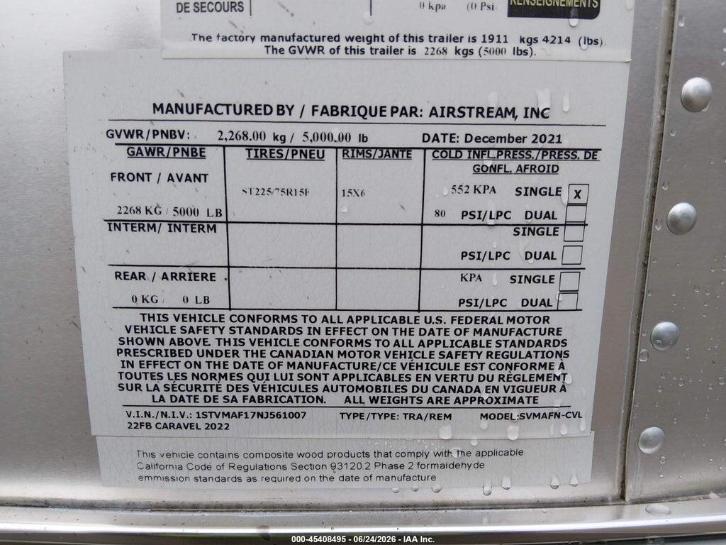 1FTVMAF17NJ561007 2022 AIRSTREAM AIRSTREAM photo no. 9