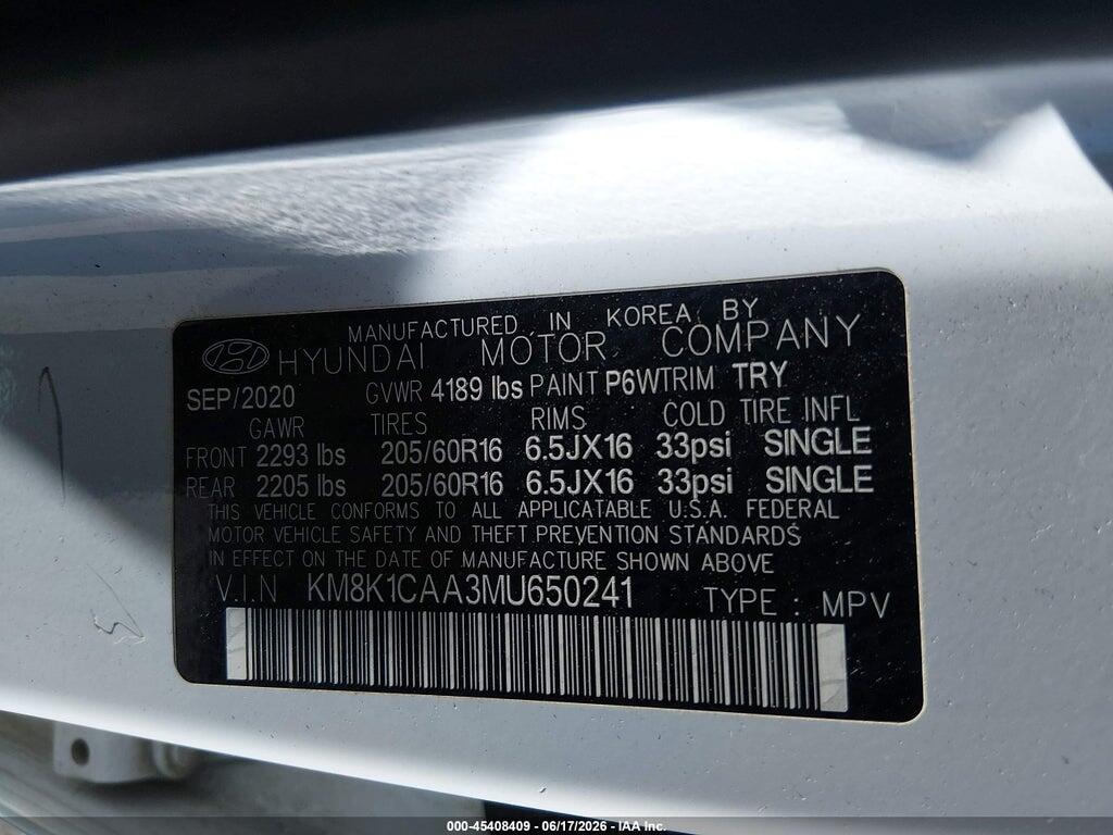 KM8K1CAA3MU650241 2021 HYUNDAI KONA photo no. 9