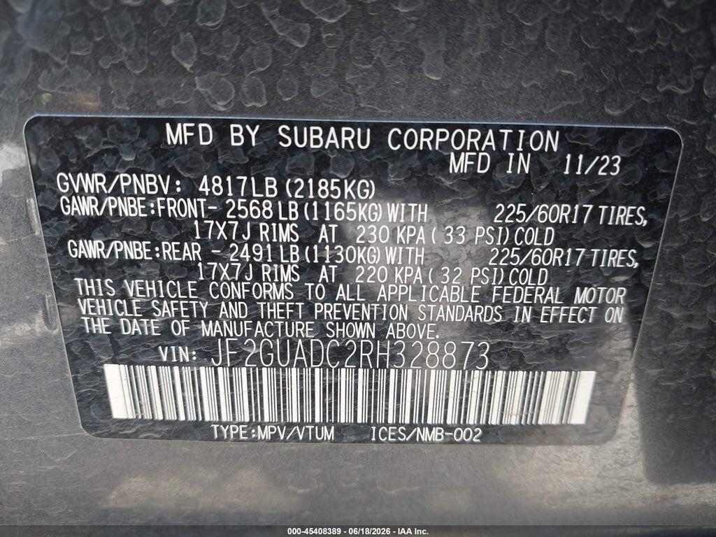JF2GUADC2RH328873 2024 SUBARU CROSSTREK photo no. 9