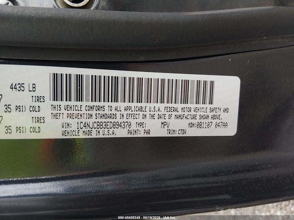 1C4NJCBB3ED894370 2014 JEEP COMPASS photo no. 9