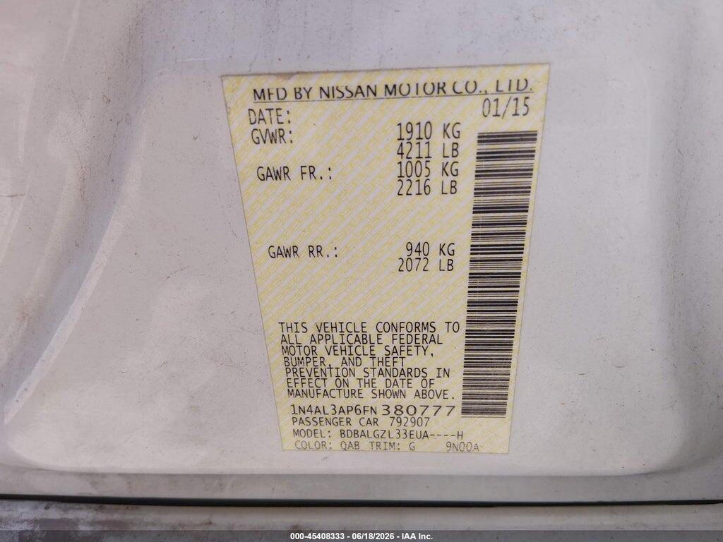 1N4AL3AP6FN380777 2015 NISSAN ALTIMA photo no. 9