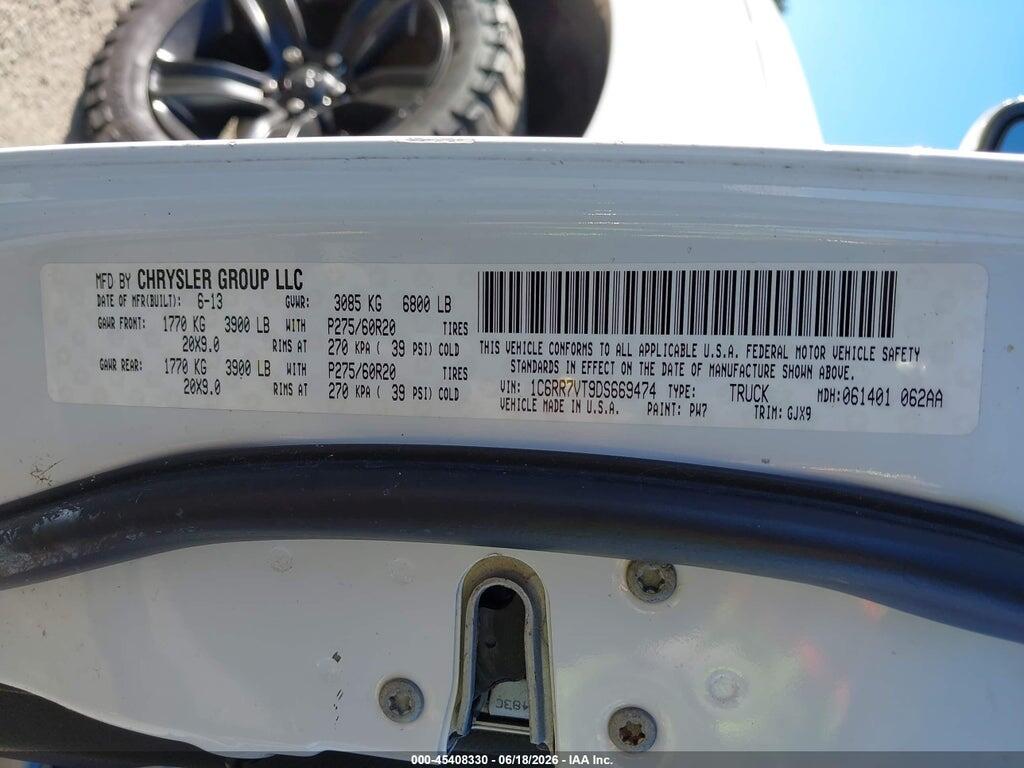 1C6RR7VT9DS669474 2013 RAM 1500 photo no. 9
