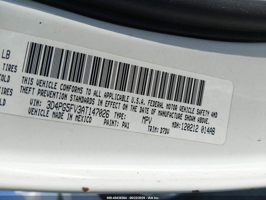 3D4PG5FV3AT147026 2010 DODGE JOURNEY photo no. 9