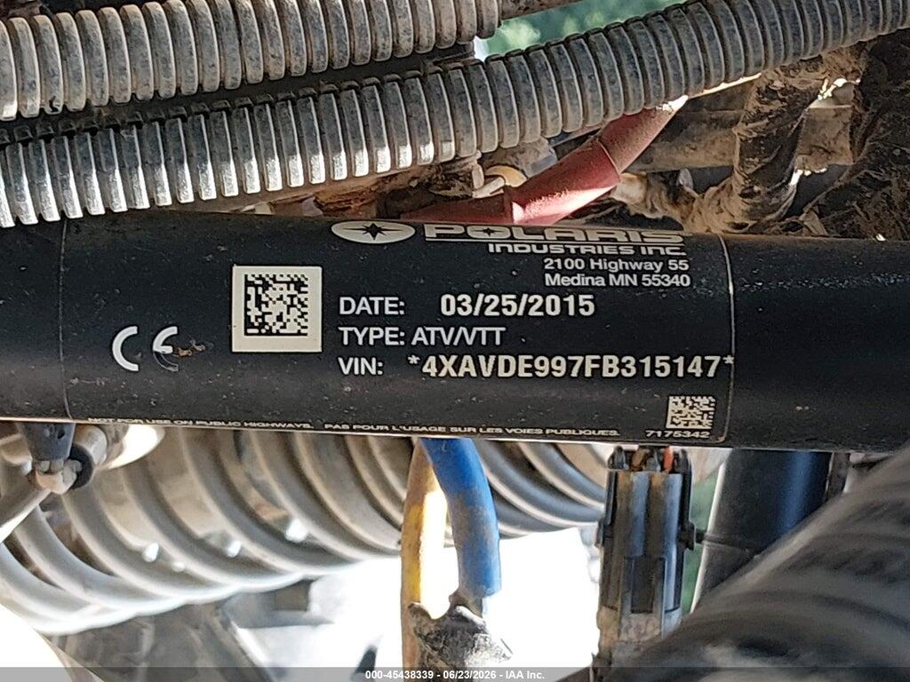 4XAVDE997FB315147 2015 POLARIS RZR photo no. 10