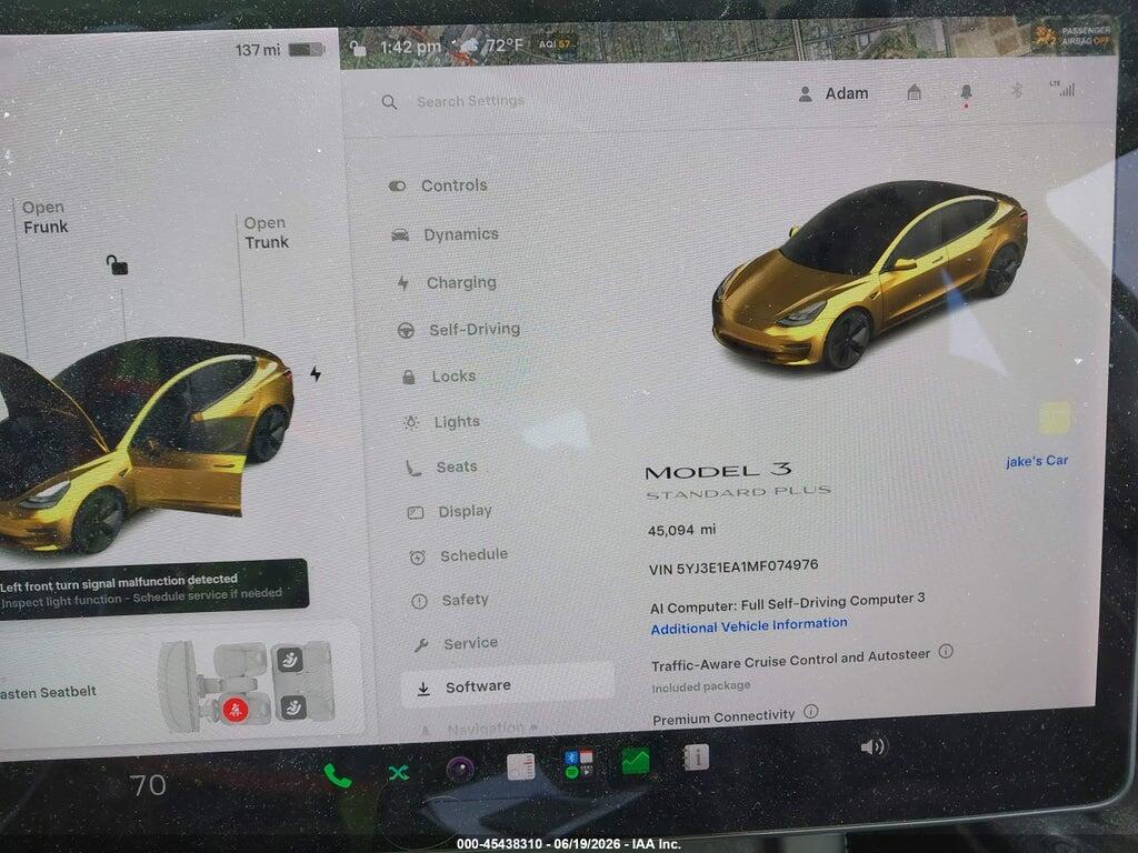 5YJ3E1EA1MF074976 2021 TESLA MODEL 3 photo no. 7