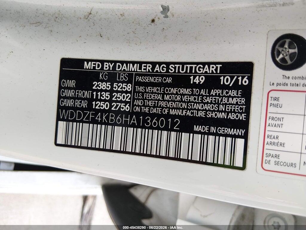 WDDZF4KB6HA136012 2017 MERCEDES-BENZ E 300 photo no. 9