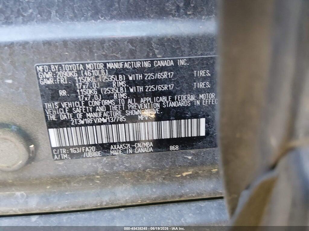 2T3W1RFVXMW137785 2021 TOYOTA RAV4 photo no. 9