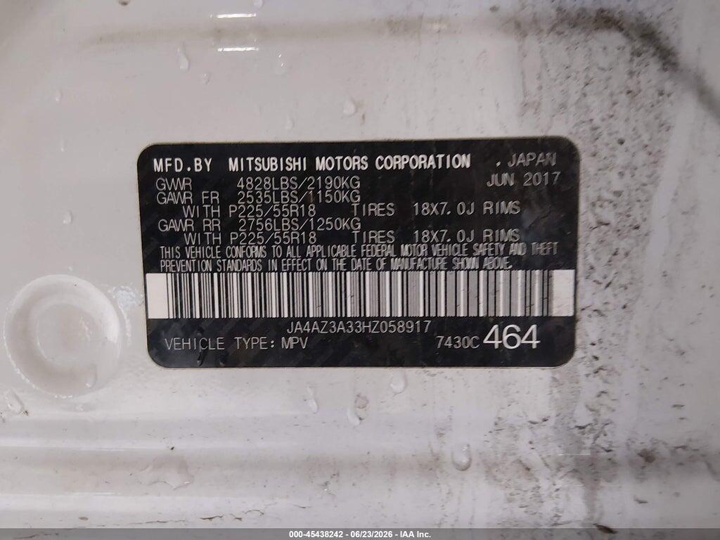 JA4AZ3A33HZ058917 2017 MITSUBISHI OUTLANDER photo no. 9