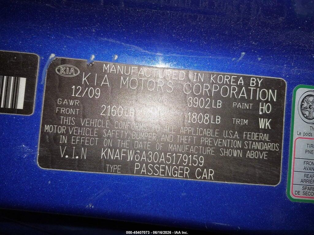 KNAFW6A30A5179159 2010 KIA FORTE KOUP photo no. 9