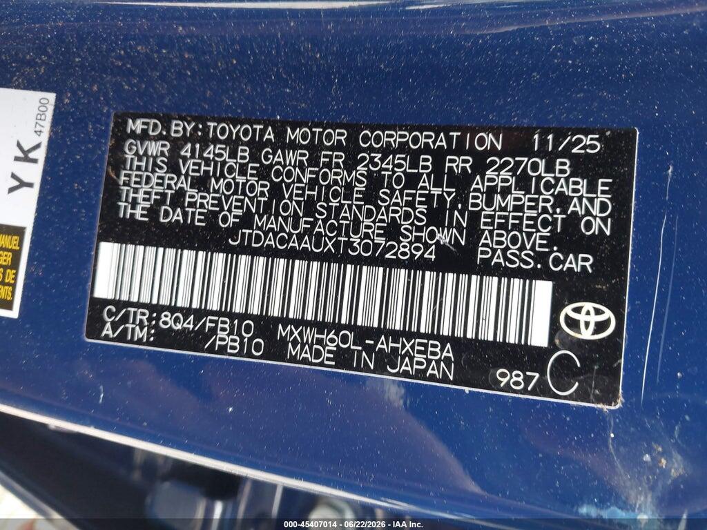 JTDACAAUXT3072894 2026 TOYOTA PRIUS photo no. 9