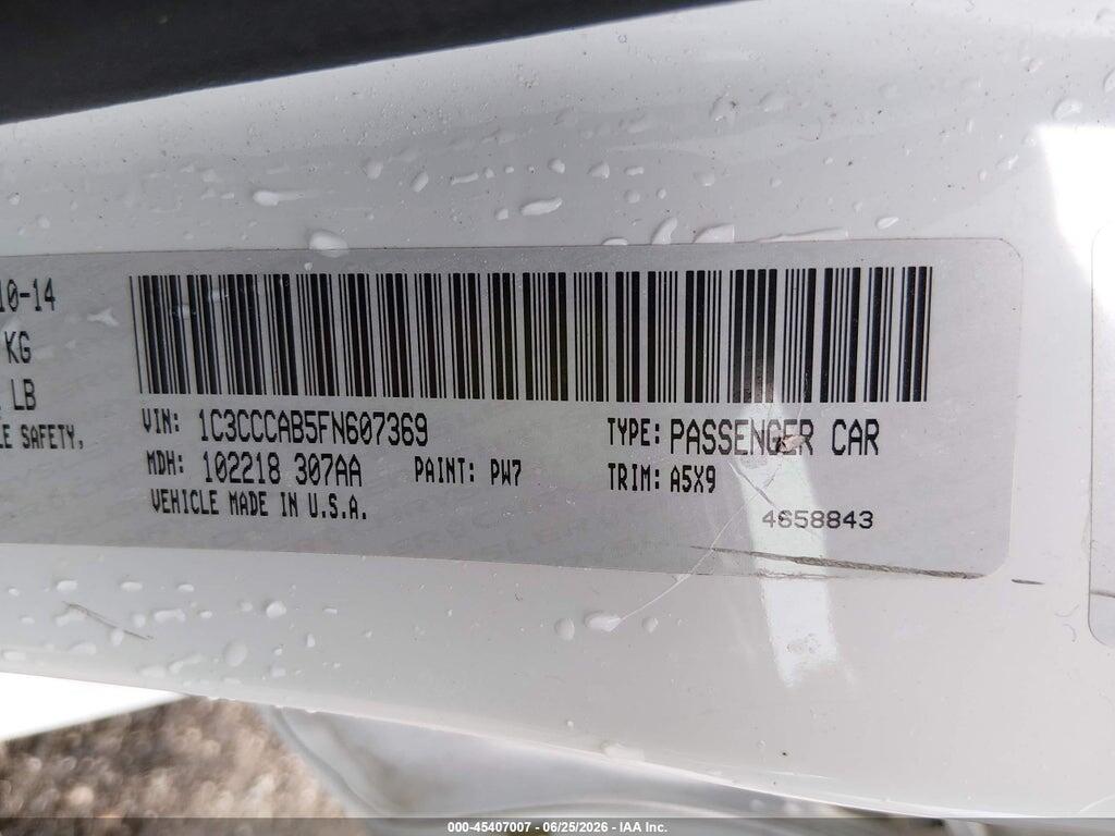 1C3CCCAB5FN607369 2015 CHRYSLER 200 photo no. 9