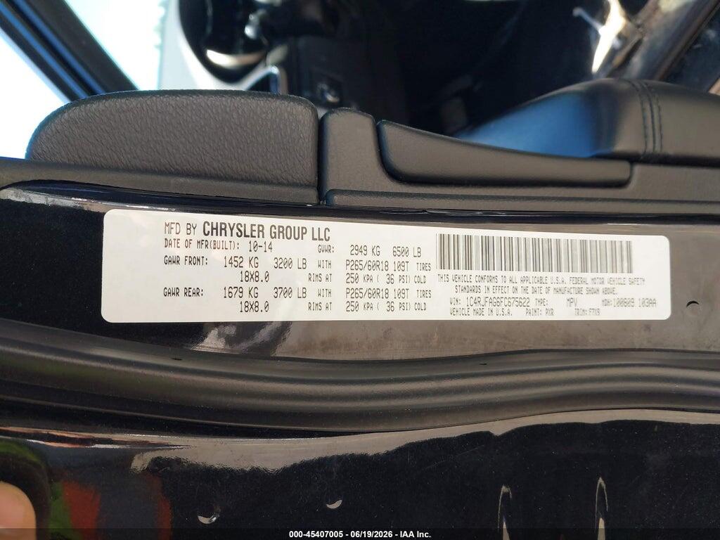 1C4RJFAG6FC675622 2015 JEEP GRAND CHEROKEE photo no. 9