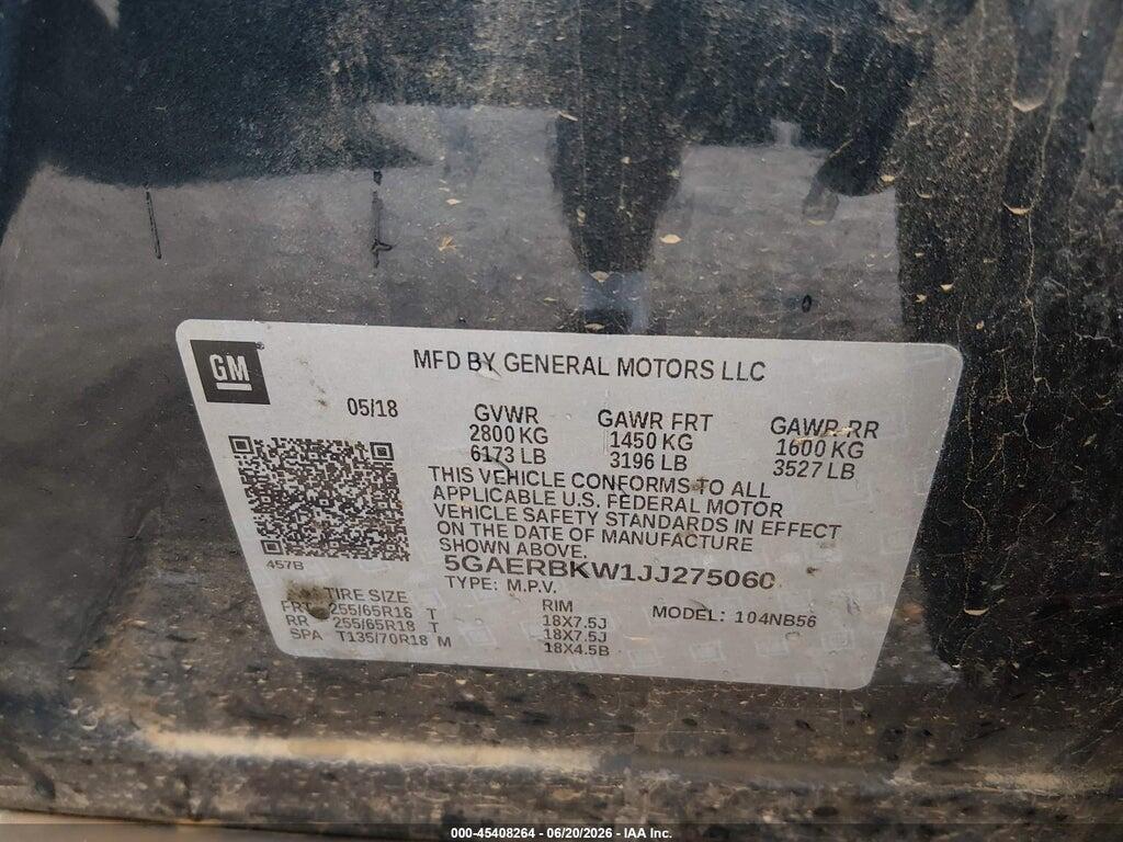 5GAERBKW1JJ275060 2018 BUICK ENCLAVE photo no. 9