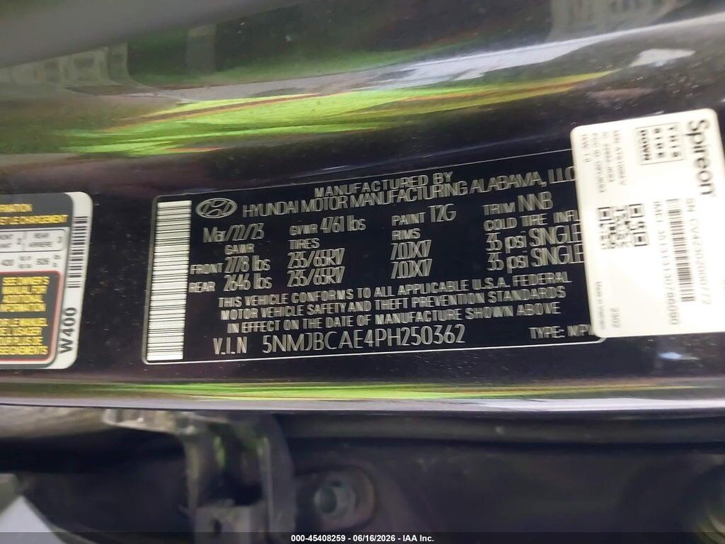 5NMJBCAE4PH250362 2023 HYUNDAI TUCSON photo no. 9